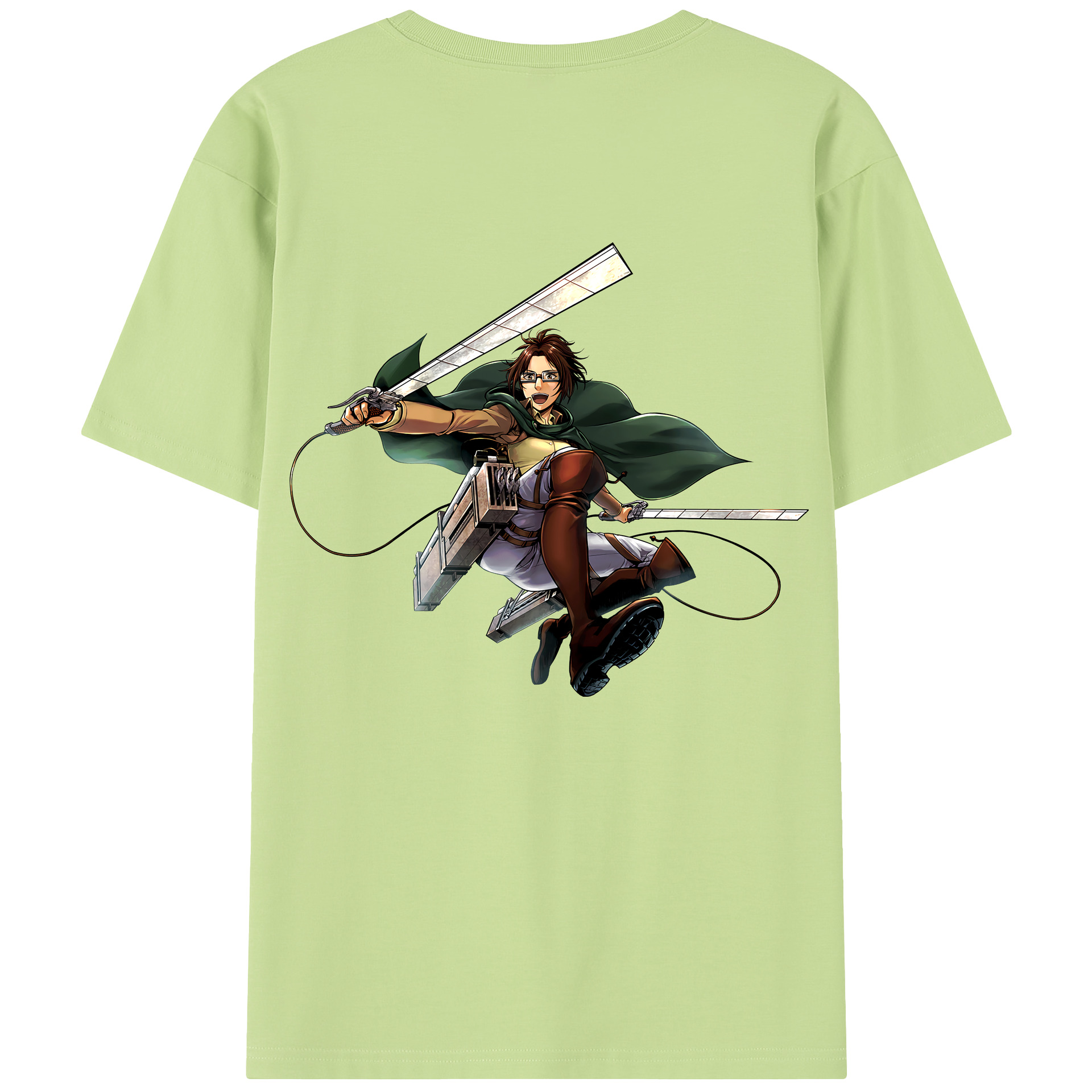 （画像用） 進撃の巨人 ハンジ·ゾエ Attack on Titan Hanji Zoe 綿100％半袖Tシャツ（背面プリント）